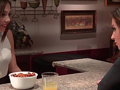 Cassidy Klein and Jenna Sativa are making love in a bar, while no one is watching them