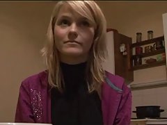 Petite blonde girlfriend got fucked while her boyfriend was watching, because they needed some money