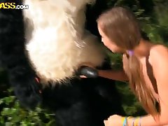 Sweet babe was dreaming about a huge Panda toy that fucked her like a real man