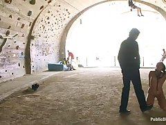 Naked brunette was turned into a sex slave because it turns her on more than anything else