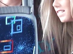 Horny teen couple is having sex in the bus, on their way to a vacation
