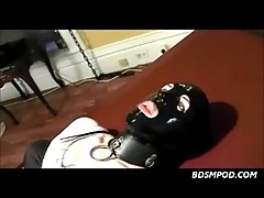 Kinky guy was forced to dress up as maid, so his mistress could play with him