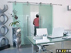 Hadley tempts Charles with her big tits