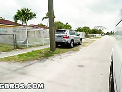 Adorable slut, Megan Rain got fucked in her soft pussy,by a horny driver, in the mini bus