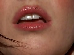 Slim, red haired chick is touching her perfectly shaved pussy before drilling it with her fingers