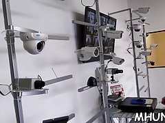 Great milf in a blue dress and a handsome guy decided to make a nice porn video