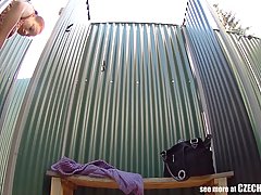 Naive babe is changing in front of a hidden camera, not even thinking about it