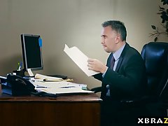 Blonde milf is often sucking dicks in her office, instead of properly doing her job