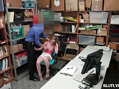 Two ladies, Bonnie Grey and Maya Bijou like to be fucked, by a shopkeeper, in his office