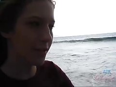 Lovely teen, Molly Manson is giving nice footjobs to her boyfriend, every once in a while