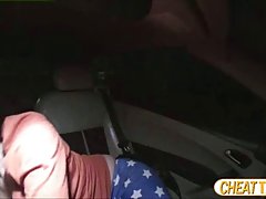 Slutty girl, Valentina is getting fucked in the taxi, late at night, on her way home