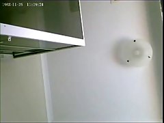 Amateur hot girl set up a camera in her bathroom and started touching her pussy