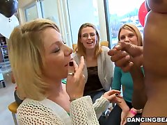 Girls who made a party decided to hire a guy who would fuck each and every one of them